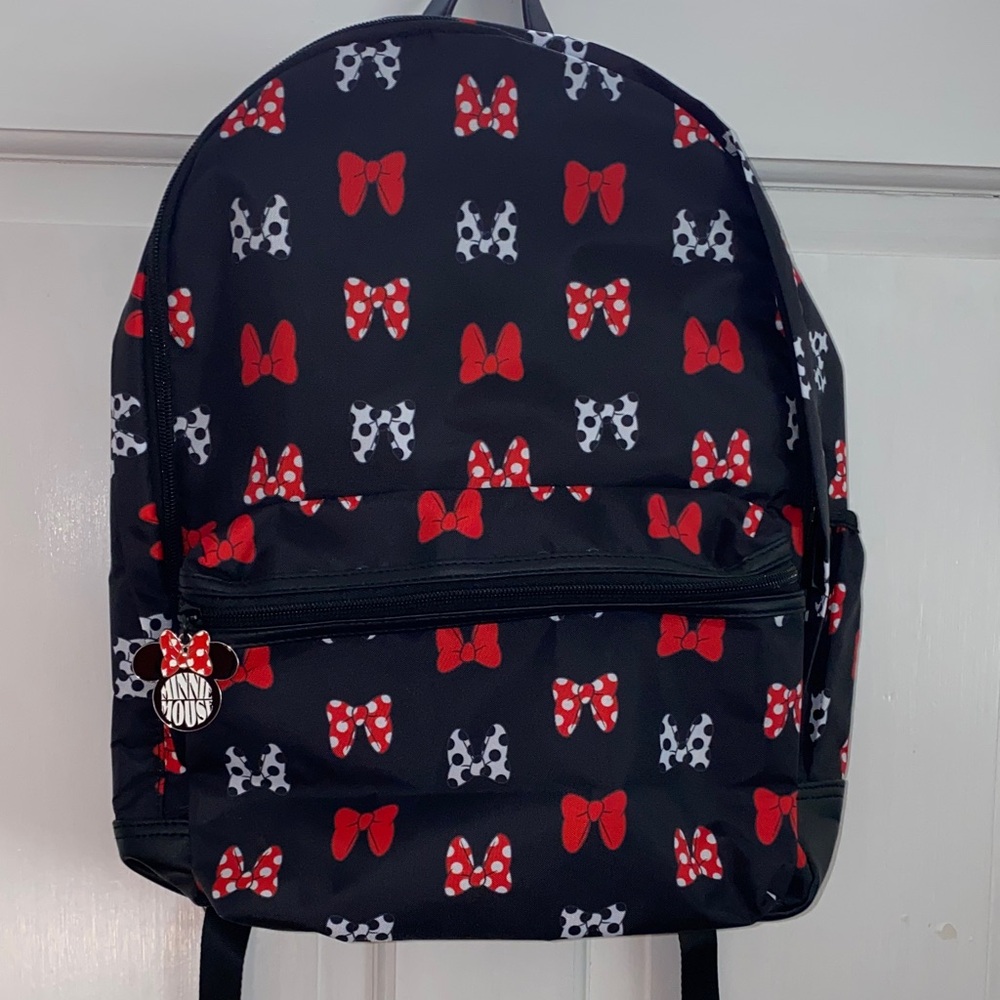Disney Minnie Black and Red Bow Backpack NWOT